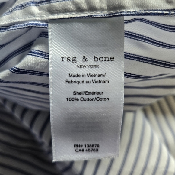 Rag & Bone NEW Sierra Off-Shoulder Striped Top Large NWOT Blue White Bohochic - Picture 6 of 8